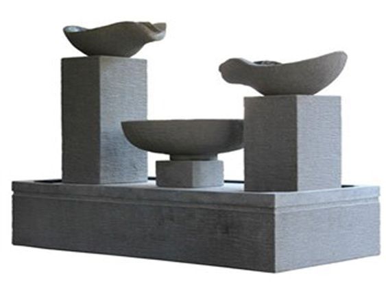 Double Wave Solar Fountain - Grey